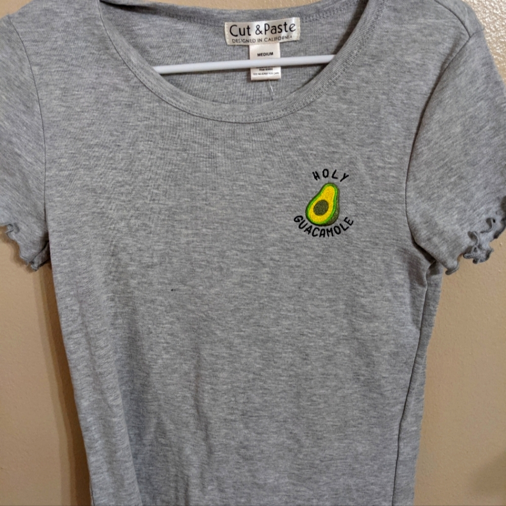 NWT Holy Guacamole Grey Tee